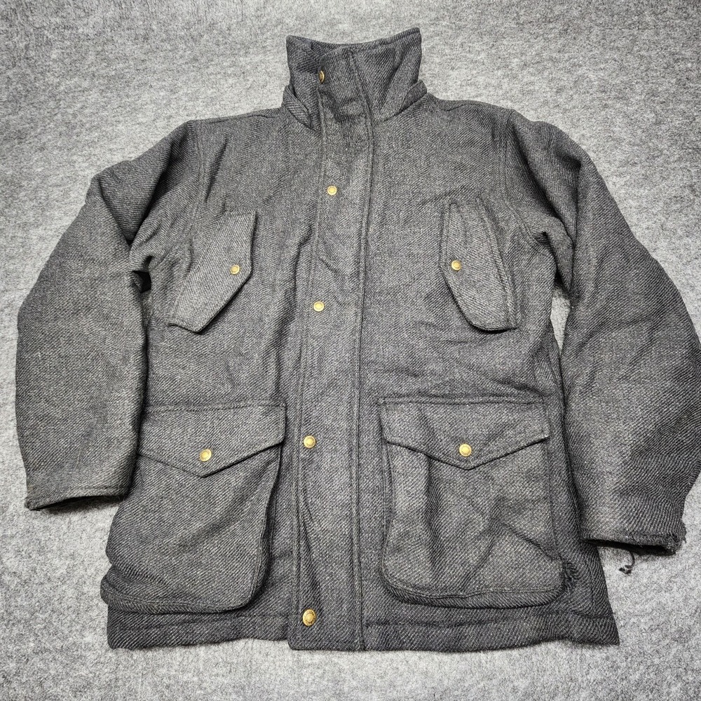 Cabelas Mens Dry Plus Heavy Duty Wool Insulated Gray Hunting Jacket Parka Medium